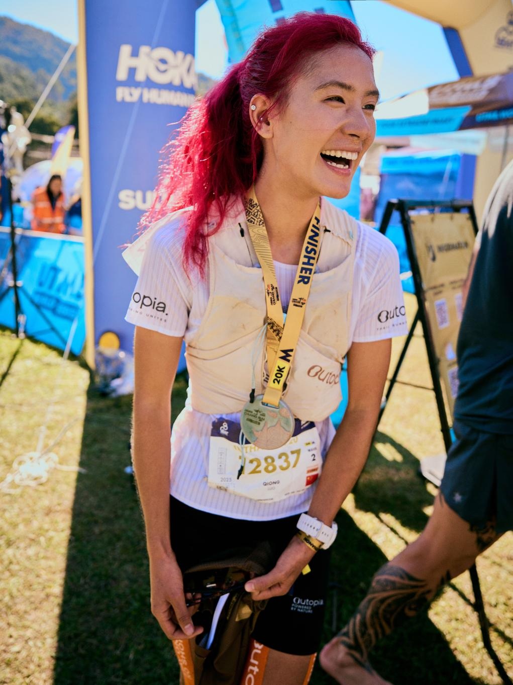 Luo Qiong after finishing her race at Chiang Mai UTMB