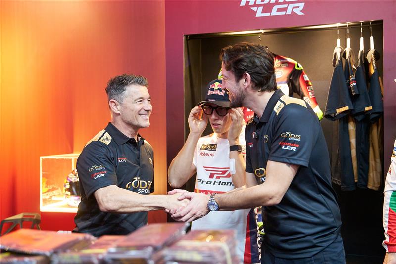 Honda LCR Team Principal, Lucio Cecchinello, wearing the partners' polo shirt
